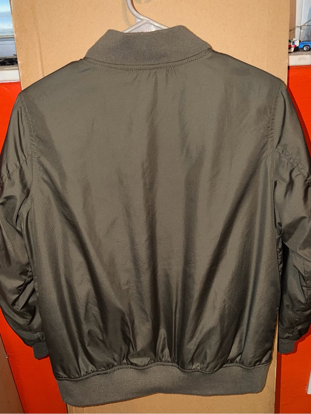 Boys' Olive Green Bomber Jacket with Patches - Picture 8 of 11